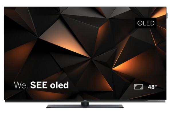 Loewe We. See 48 OLED 4K OLED voorkant scherm aan